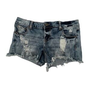 Blue Savvy Distressed Cut Off Denim Jean Shorts Size 7 Women’s